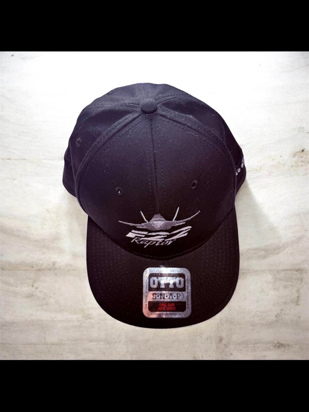 OTTO Black Baseball Cap with Red Logo
